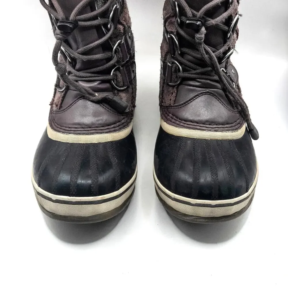Sorel Winter Boots Kids Size 3 Brown Cozy Rustic Cabin Outdoor